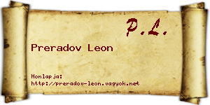 Preradov Leon névjegykártya